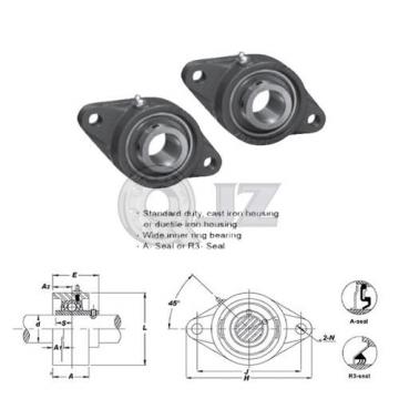 2x 25 mm 2-Bolts Flange Units Cast Iron UCFL205 Mounted Bearing UC205 + FL205