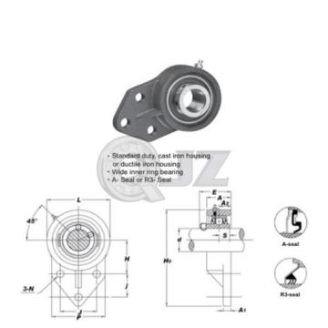 1  3/8 in 3-Bolt Flange Bracket Units Cast Iron UCFB207-22 Mounted Bearing