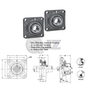 2x 3/4 in Square Flange Units Cast Iron UCF204-12 Mounted Bearing UC204-12+F204