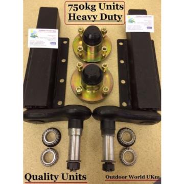 Quality 750 KG Trailer Suspension Units Standard Stub Axle Hubs Bearings &amp; Caps+