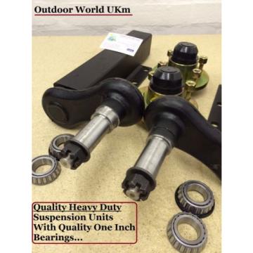 Quality 750 KG Trailer Suspension Units Standard Stub Axle Hubs Bearings &amp; Caps+