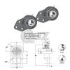 2x 1  3/16 in 3-Bolt Flange Bracket Units Cast Iron UCFB206-19 Mounted Bearing #2 small image