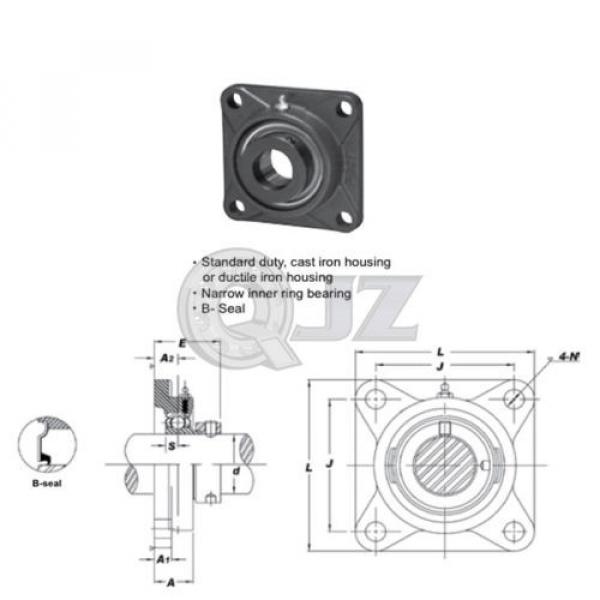 1.5625 in Square Flange Units Cast Iron SAF208-25 Mounted Bearing SA208-25+F208 #2 image