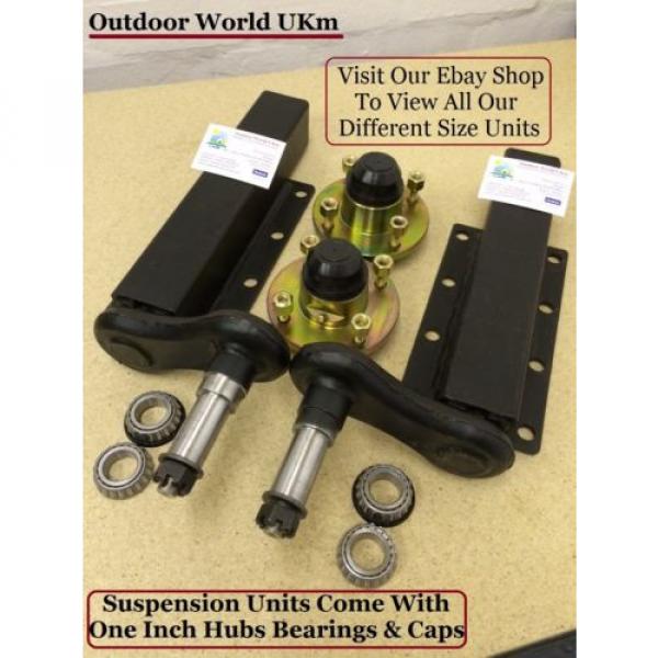 Quality 750 KG Trailer Suspension Units Standard Stub Axle Hubs Bearings &amp; Caps #2 image