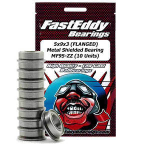 5x9x3  (FLANGED) Metal Shielded Bearing MF95-ZZ (10 Units) #1 image