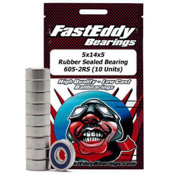 5x14x5 Rubber Sealed Bearing 605-2RS (10 Units) #1 image